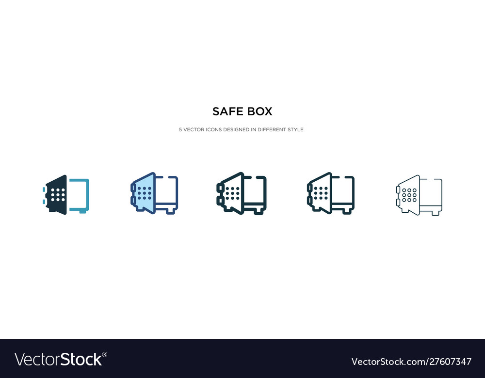Safe box icon in different style two colored vector image Safe box icon in different style two colored