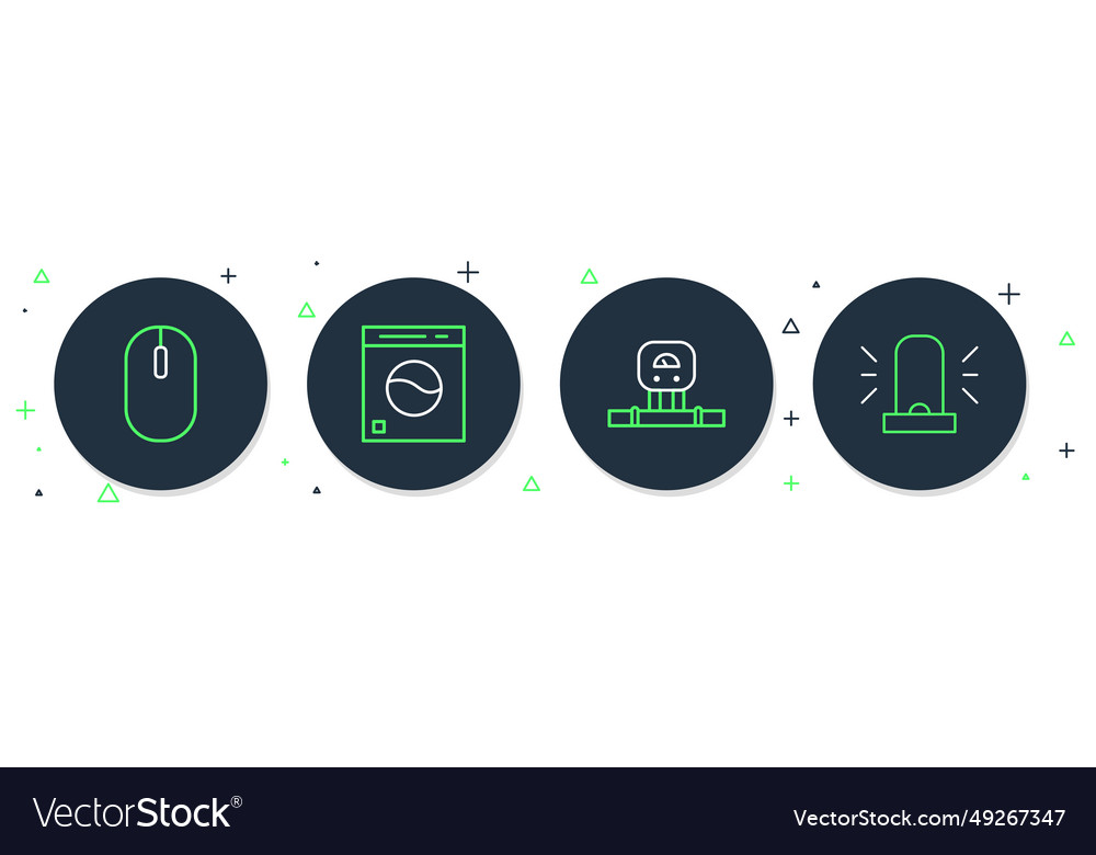 Set line washer smart sensor computer mouse vector image Set line washer smart sensor computer mouse