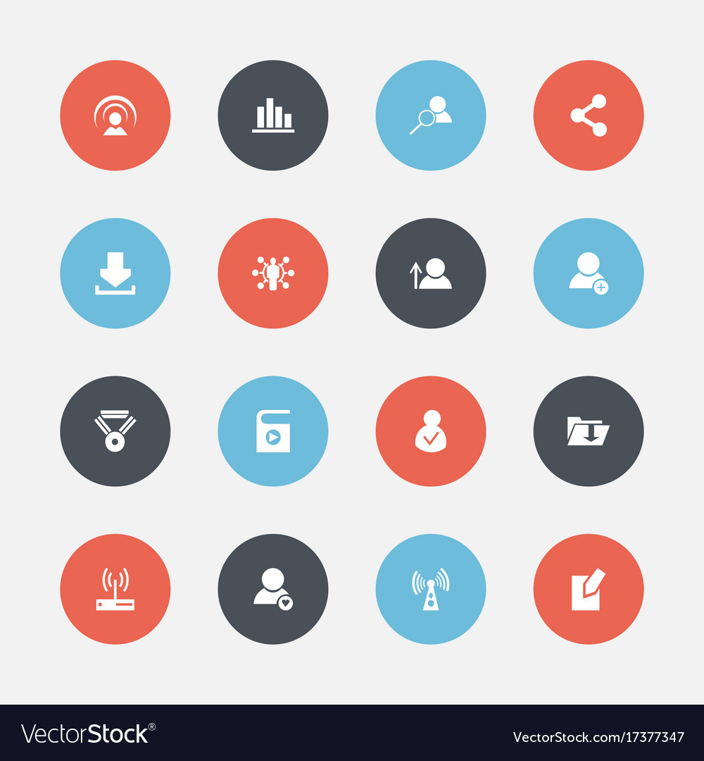 Set of 16 editable web icons includes symbols