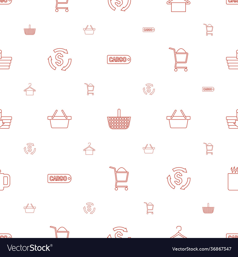Shop icons pattern seamless white background