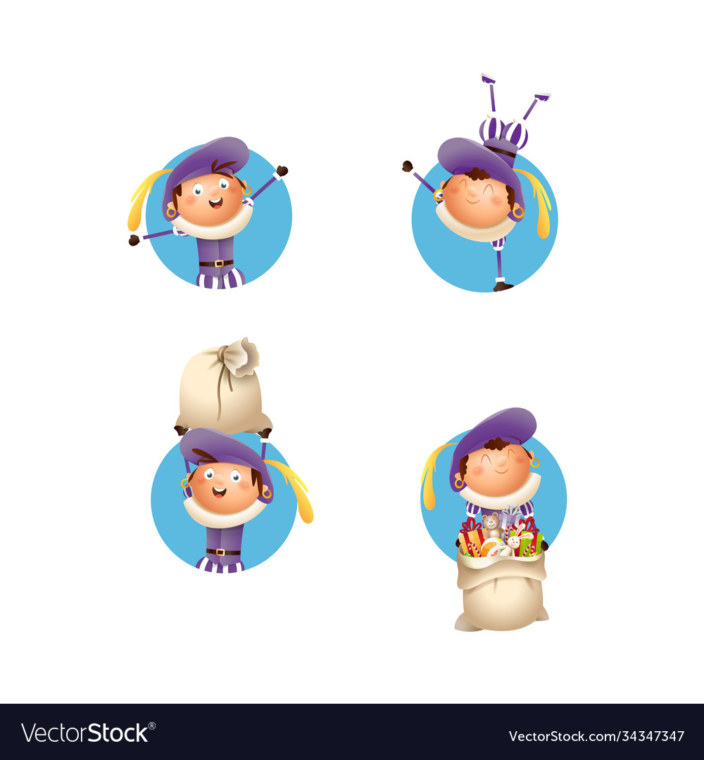 Sinterklaas kids celebrate dutch holidays vector image Sinterklaas kids celebrate dutch holidays