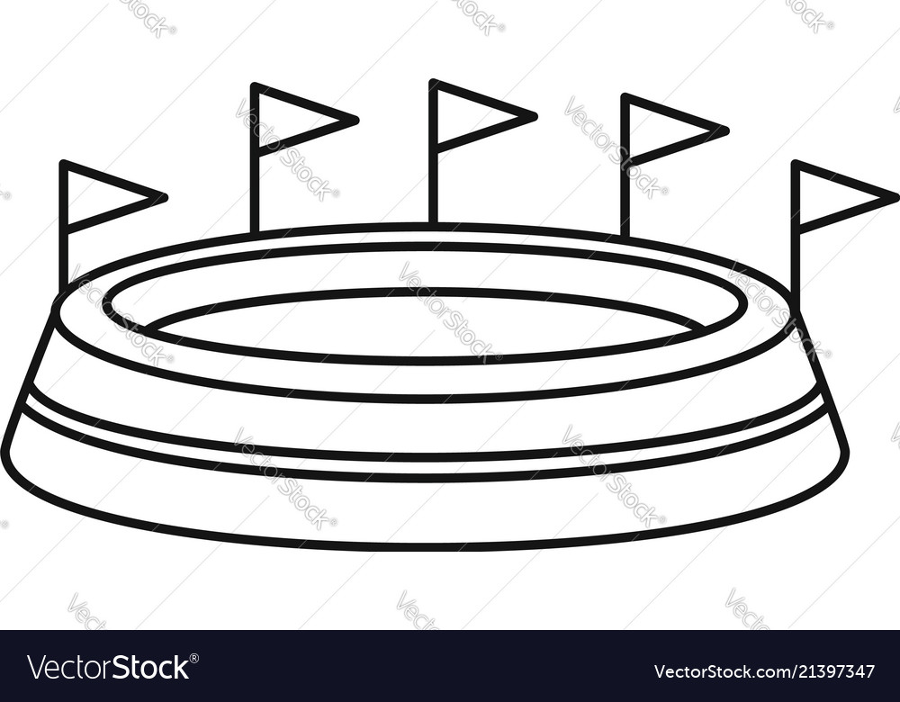 Sport field icon outline style Royalty Free Vector Image