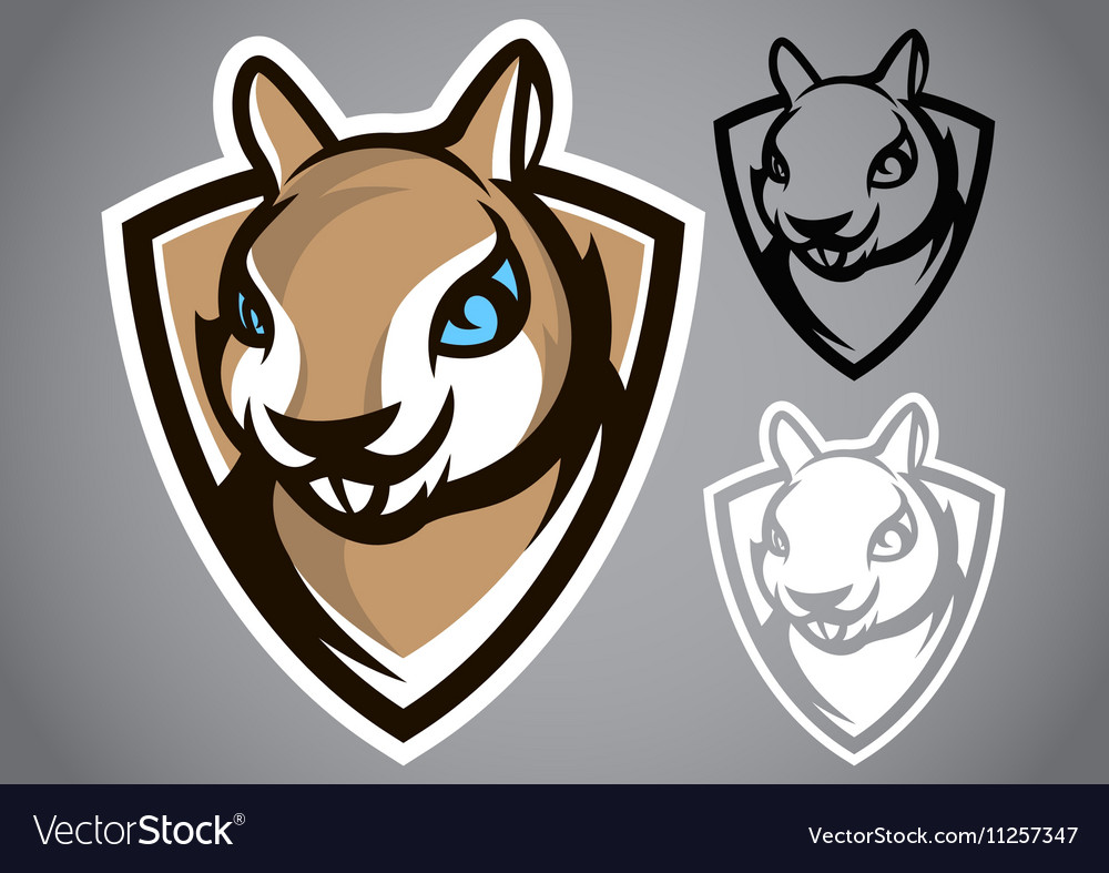 Squirrel shield gray logo emblem