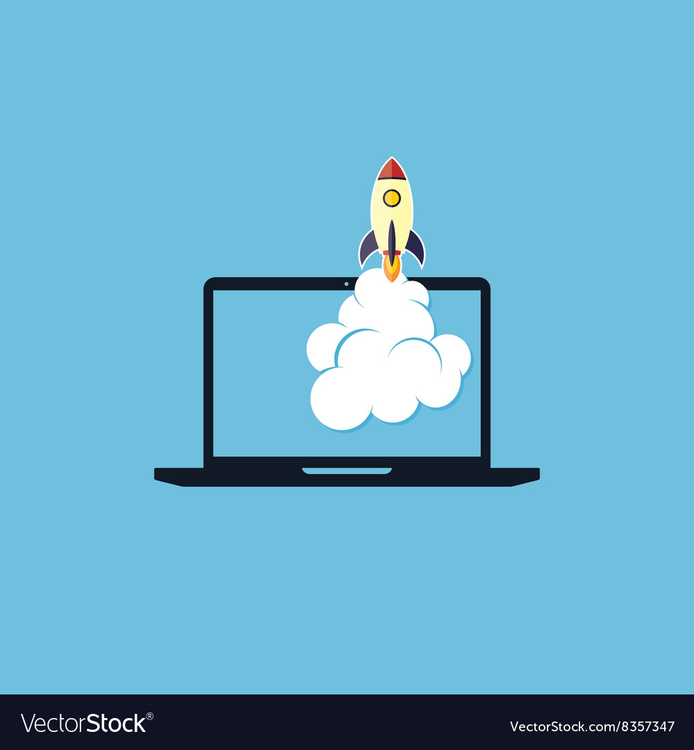 Starten Sie Programm Rakete Computer Boot