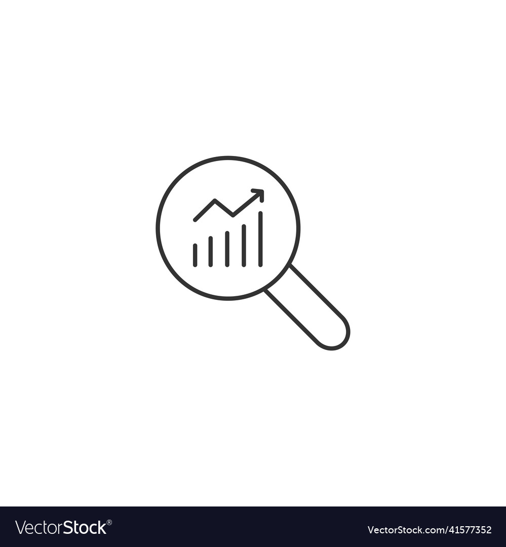 Analysis overview data inspection line icon Vector Image