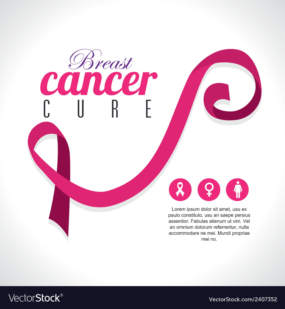 Breast cancer over gray background Royalty Free Vector Image