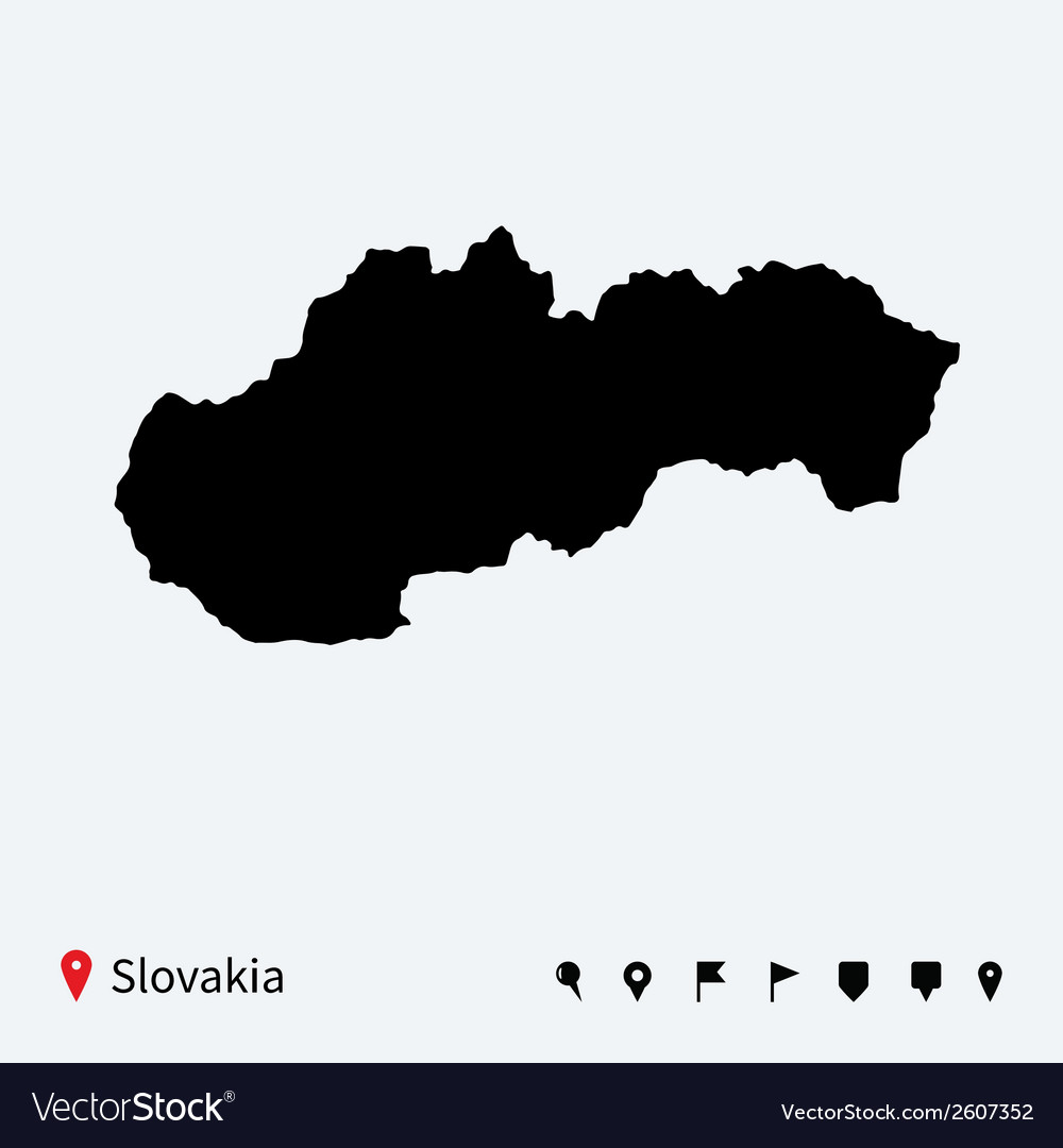 Detailed Slovakia Map with Navigation Icons