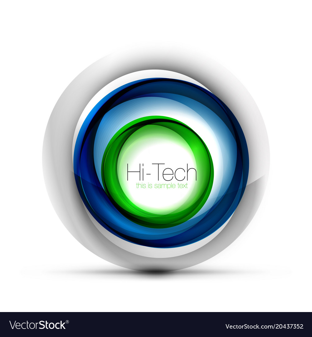 Digital techno sphere web banner button or icon