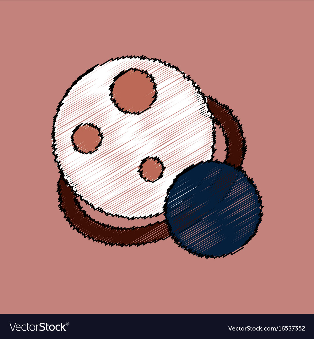 Flat icon design collection two planets in stroke