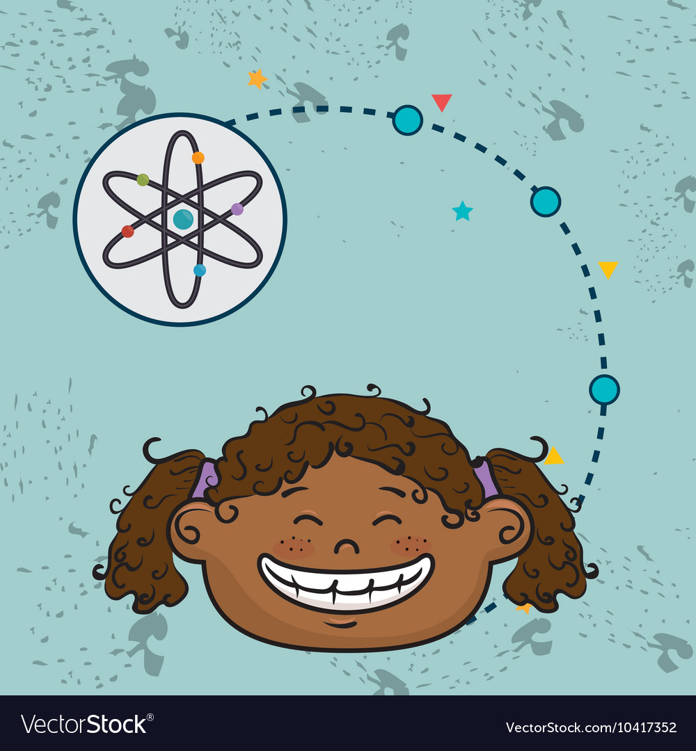 Mädchen Cartoon Atom-Symbol