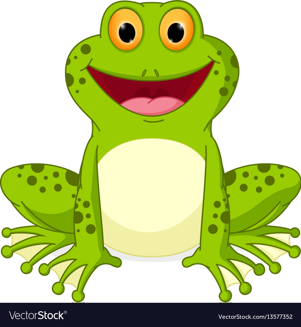 Happy frog cartoon Royalty Free Vector Image - VectorStock