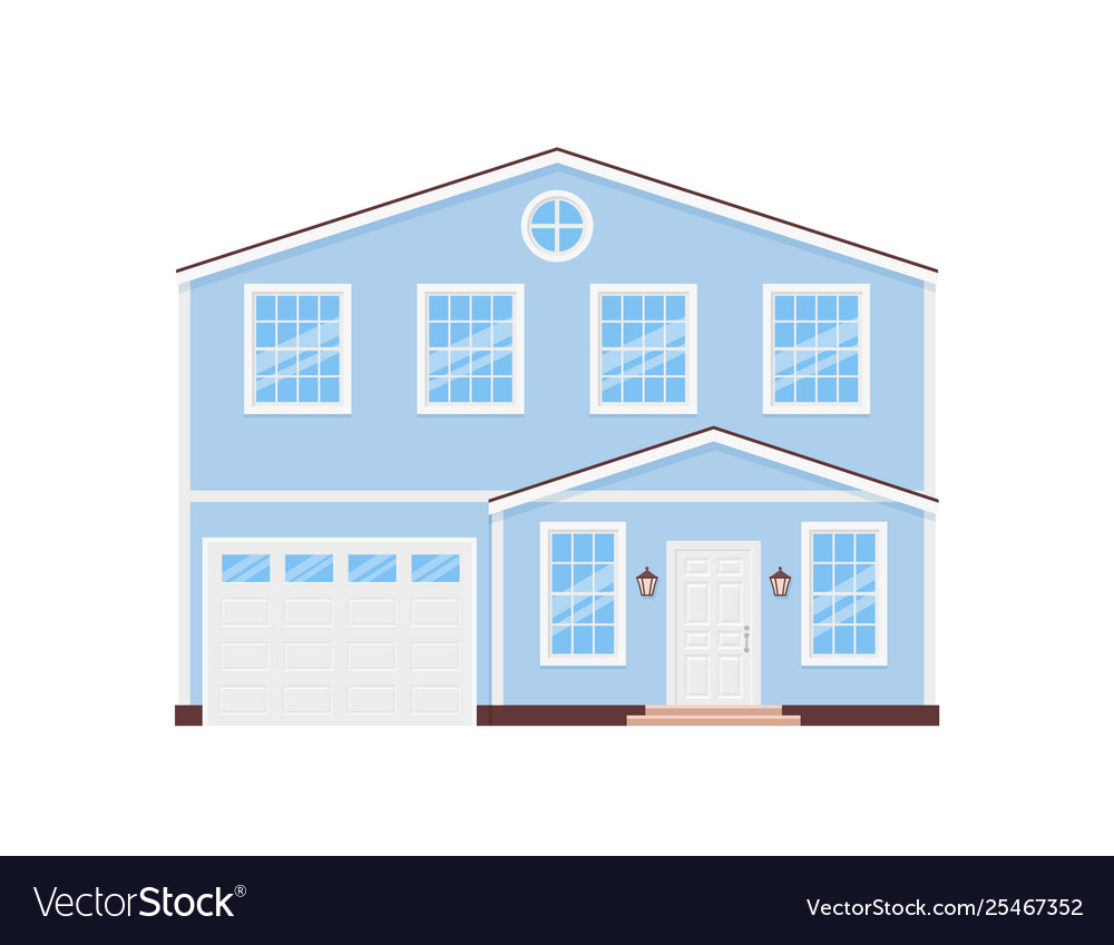 House home facade in flat design