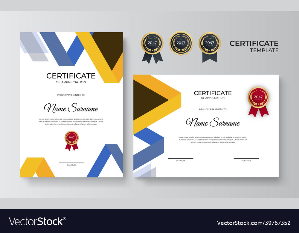 Modern certificate template Royalty Free Vector Image