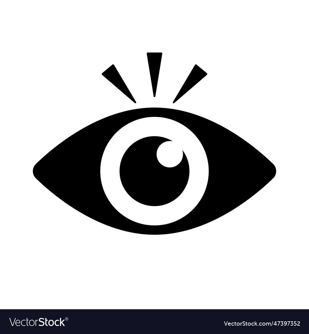 Notice Eye Silhouette Icon Or Surprise Eye Vector Image