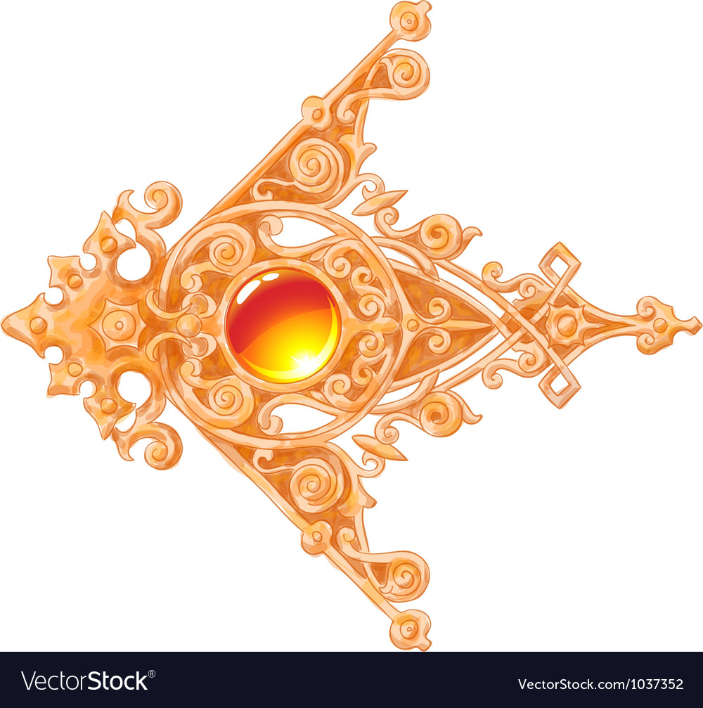 Ornated gold vintage corner Royalty Free Vector Image