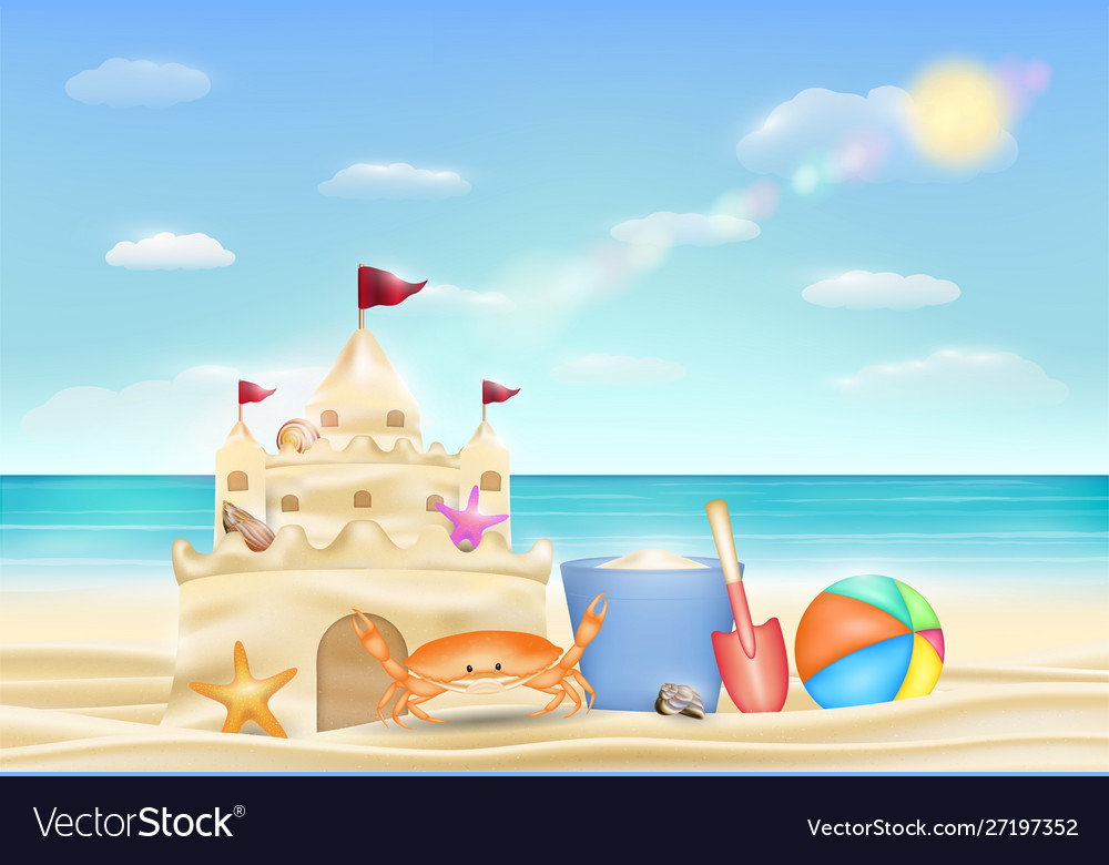 Sand castle on a sea beach