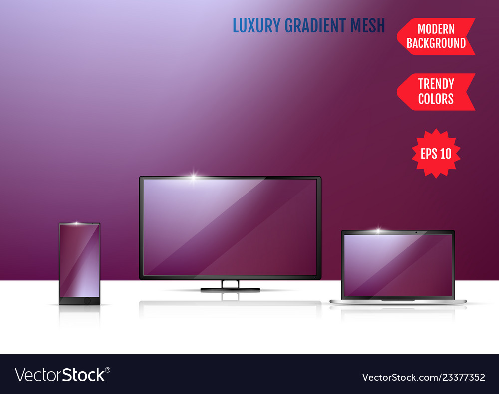 Screen background gradient design for mobile app vector image Screen background gradient design for mobile app