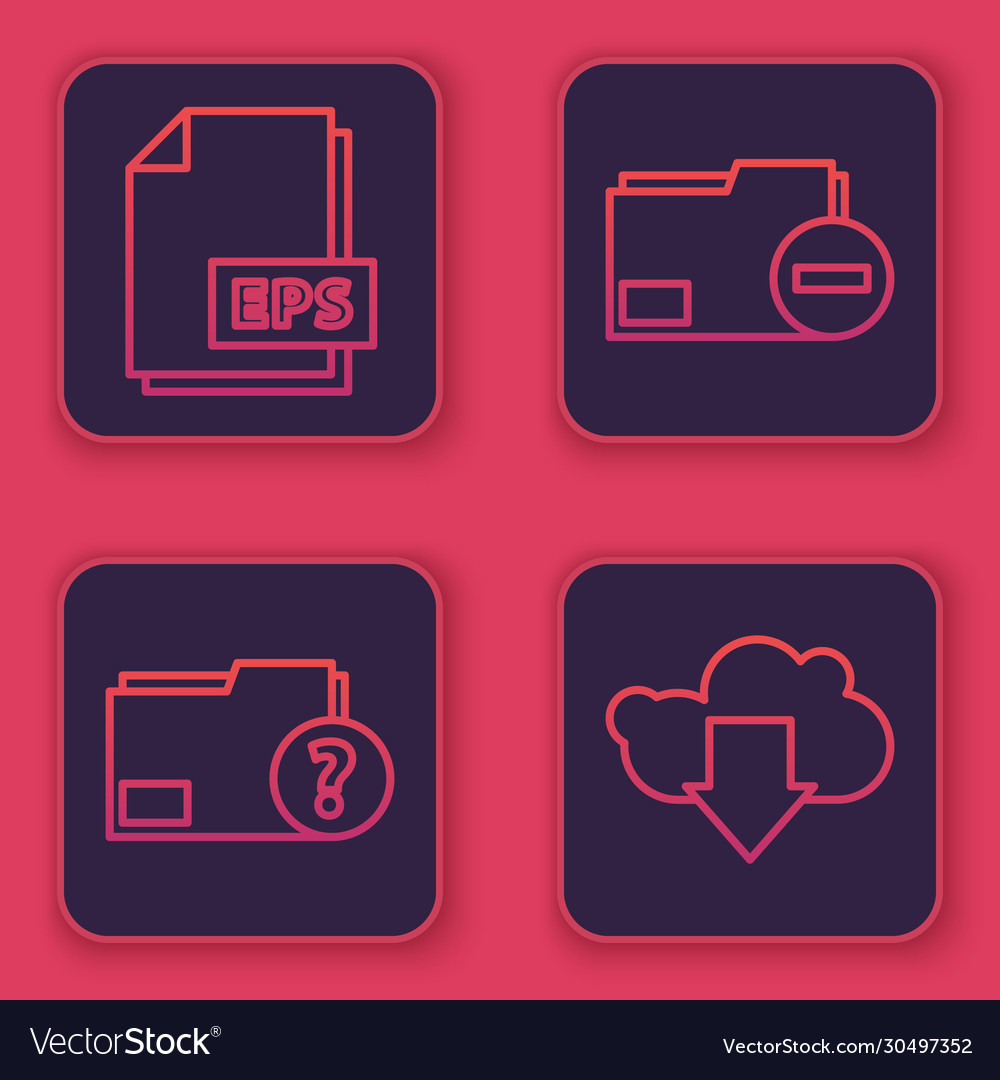 Set line eps file document unknown vector image Set line eps file document unknown