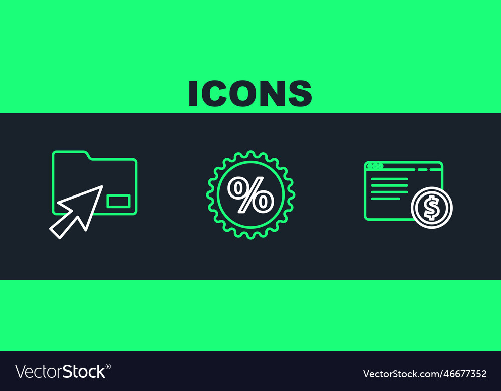 Set line online shopping on screen cursor click