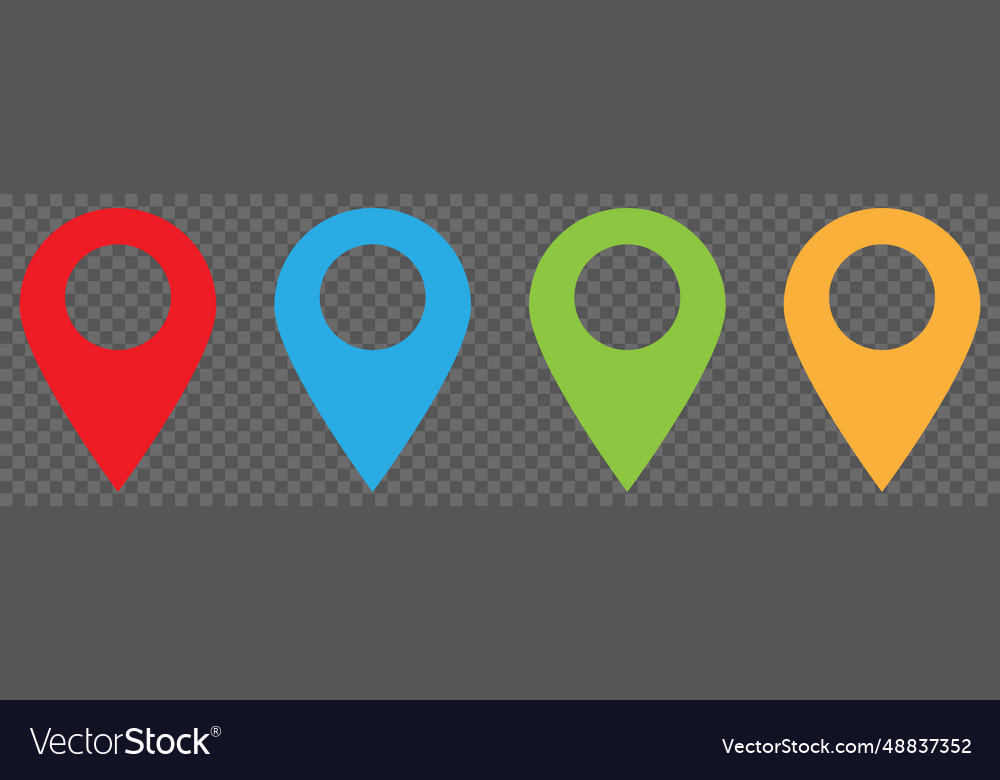 Set of bright map pin location icons design can