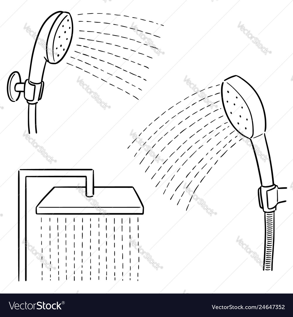 Set of shower Royalty Free Vector Image - VectorStock