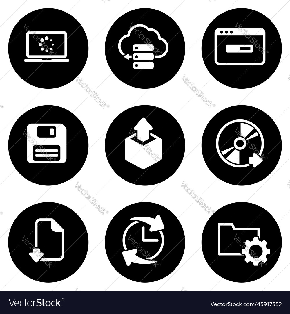 Set of simple icons on a theme software design Vector Image Set of simple icons on a theme software design
