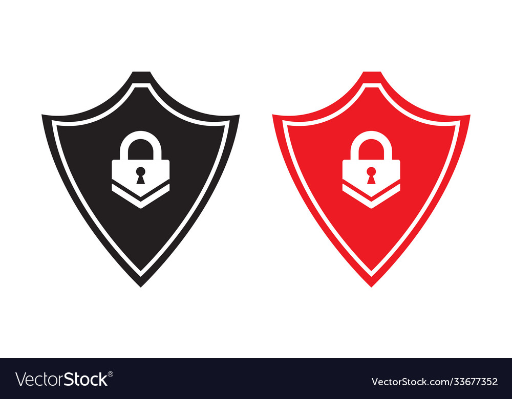 Shield security icon with lock concept for app