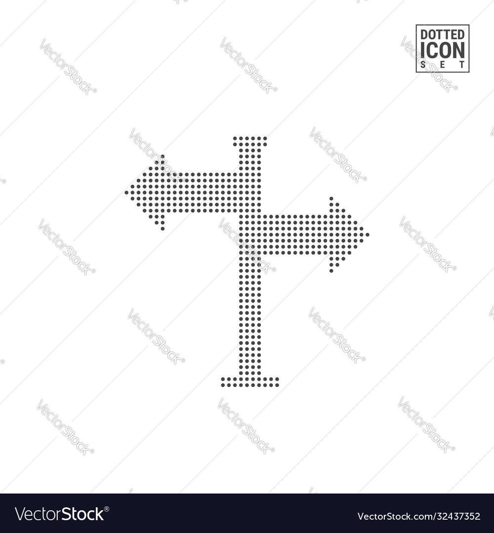 Signpost dot pattern icon direction indicators vector image Signpost dot pattern icon direction indicators