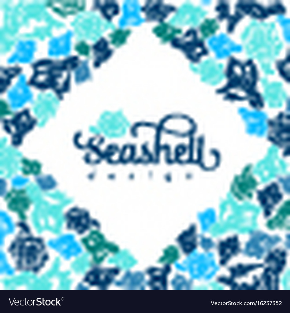 Sketch seashell card template background