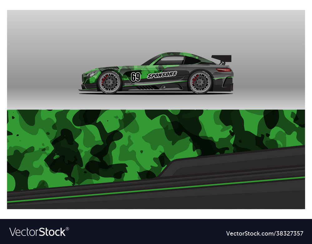 Abstract race car wrap sticker design and sports