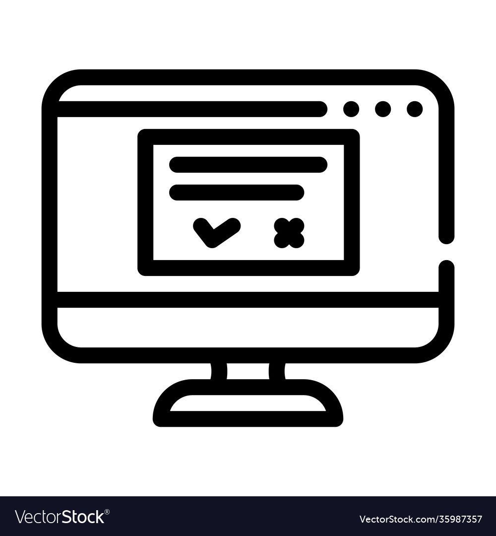 Accept or reject request operating system line vector image Accept or reject request operating system line