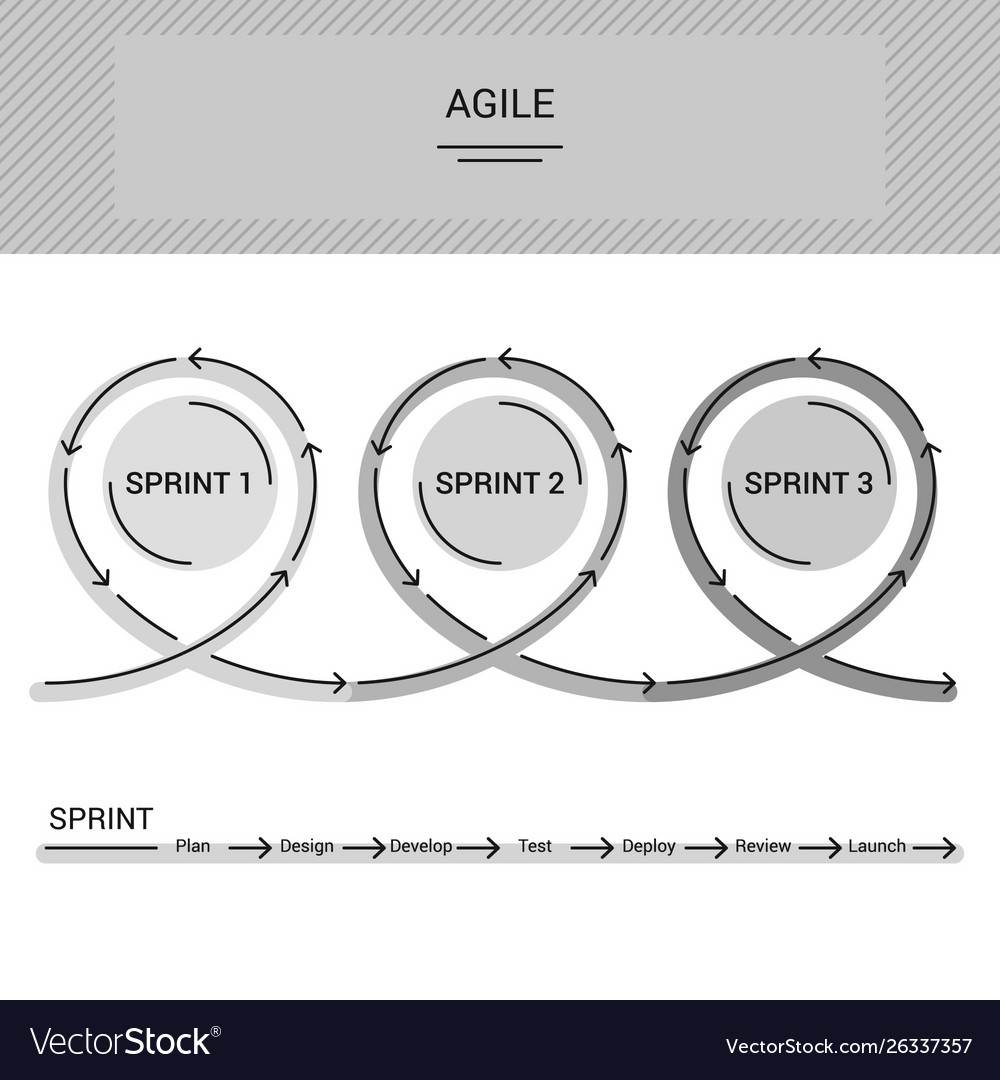 Agile project management monochrome circles