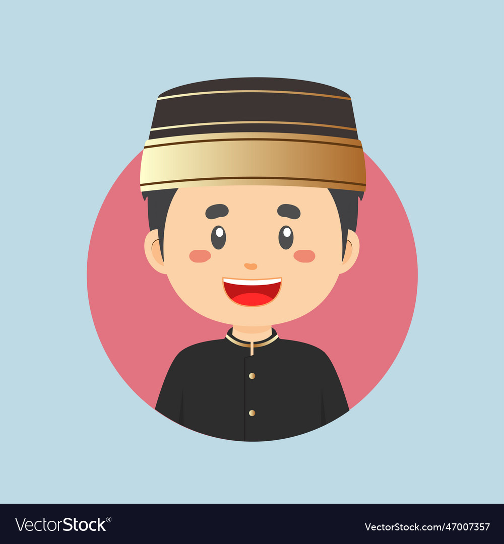 Avatar of a south sulawesi indonesian character Vector Image