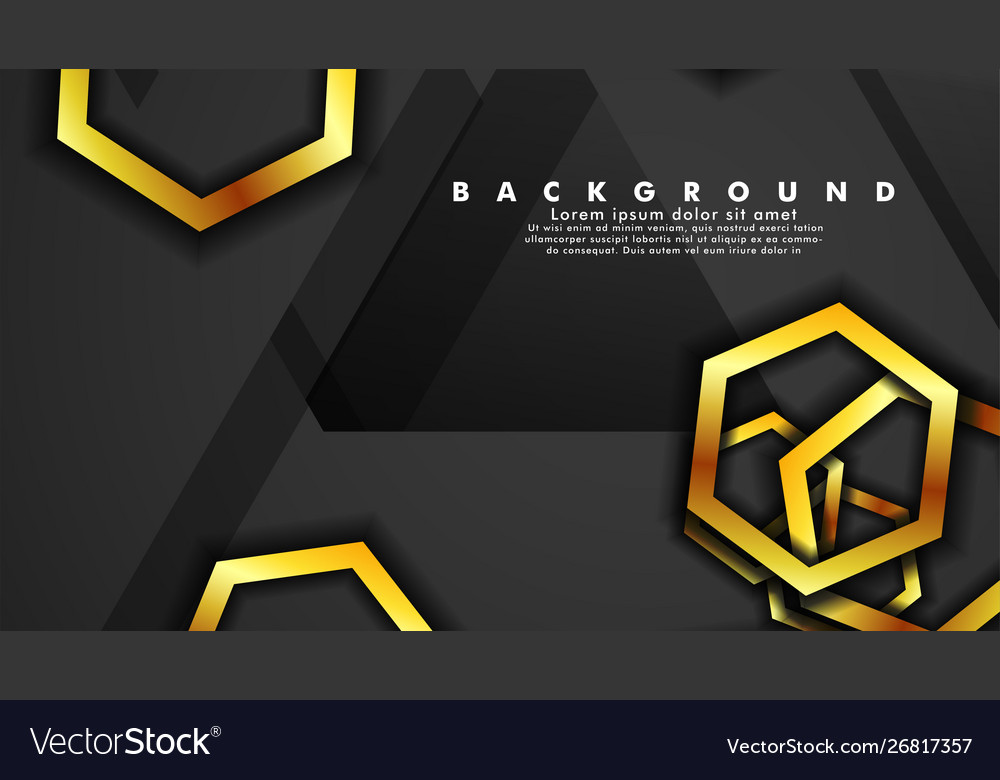 Background design that overlaps with hexagon gold