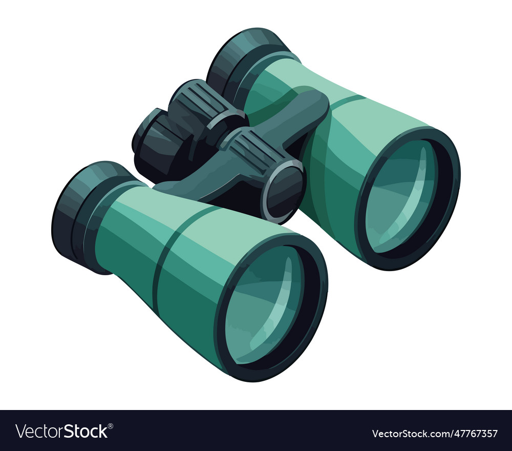 Compact binoculars for observation in on isolated Vector Image