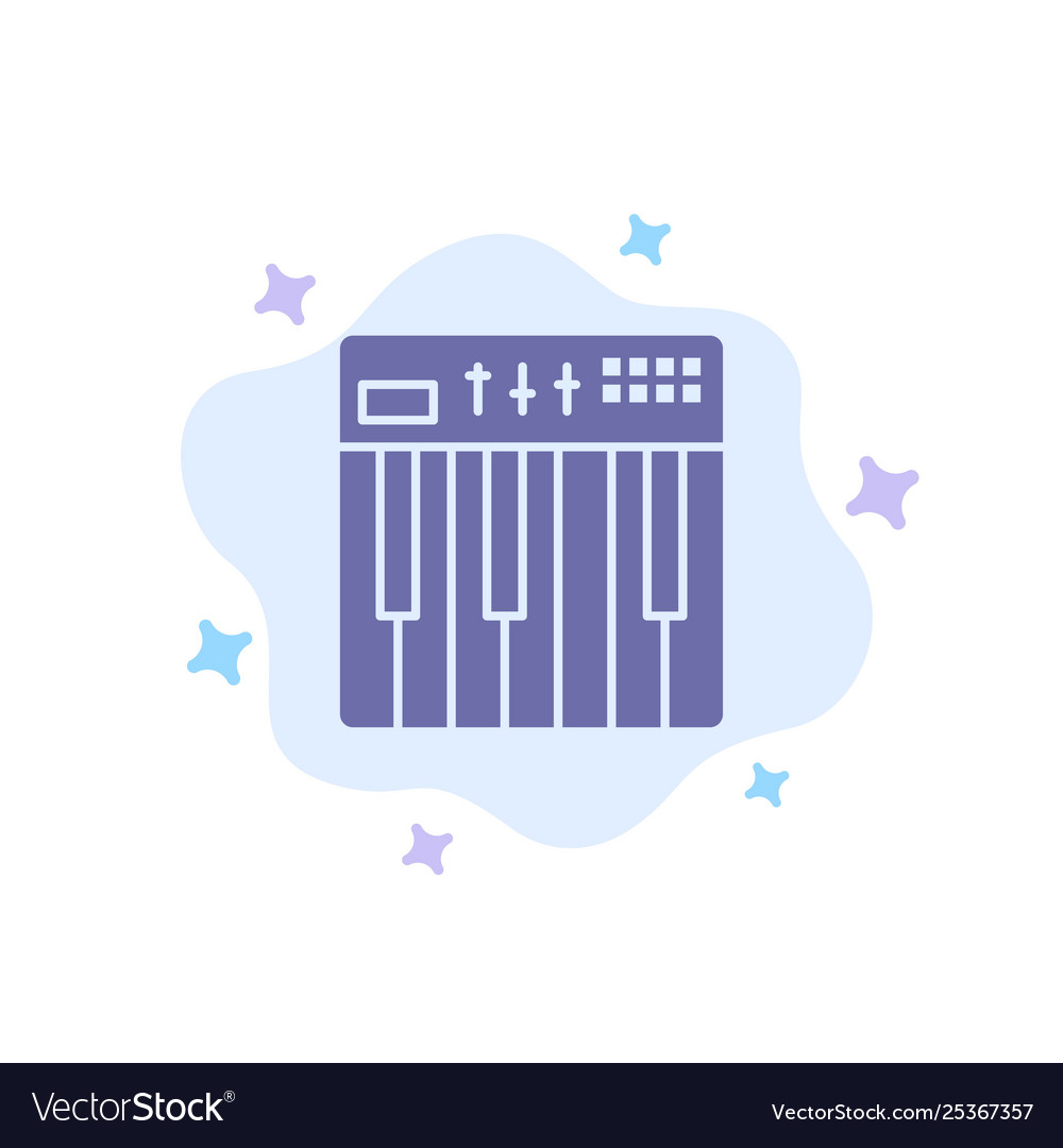 Controller hardware keyboard midi music blue icon vector image Controller hardware keyboard midi music blue icon