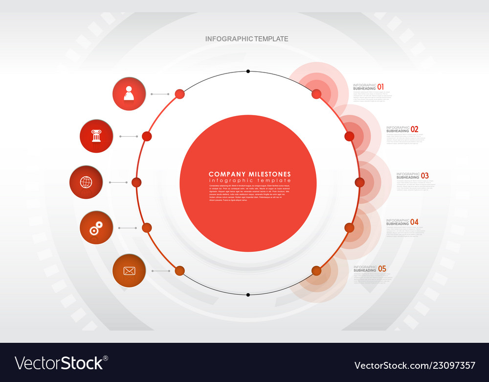 Infographic template with five colorful shapes