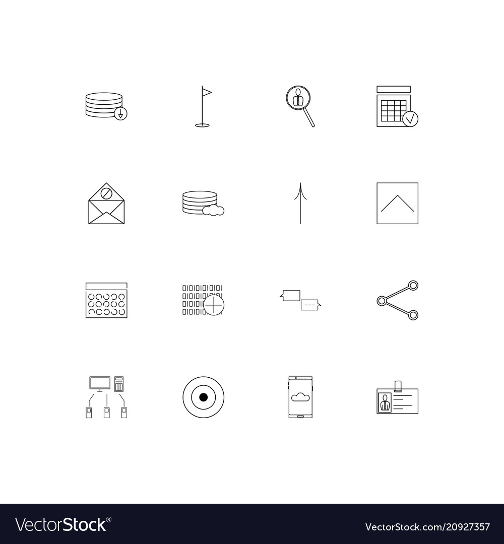 Internet technologies linear thin icons set