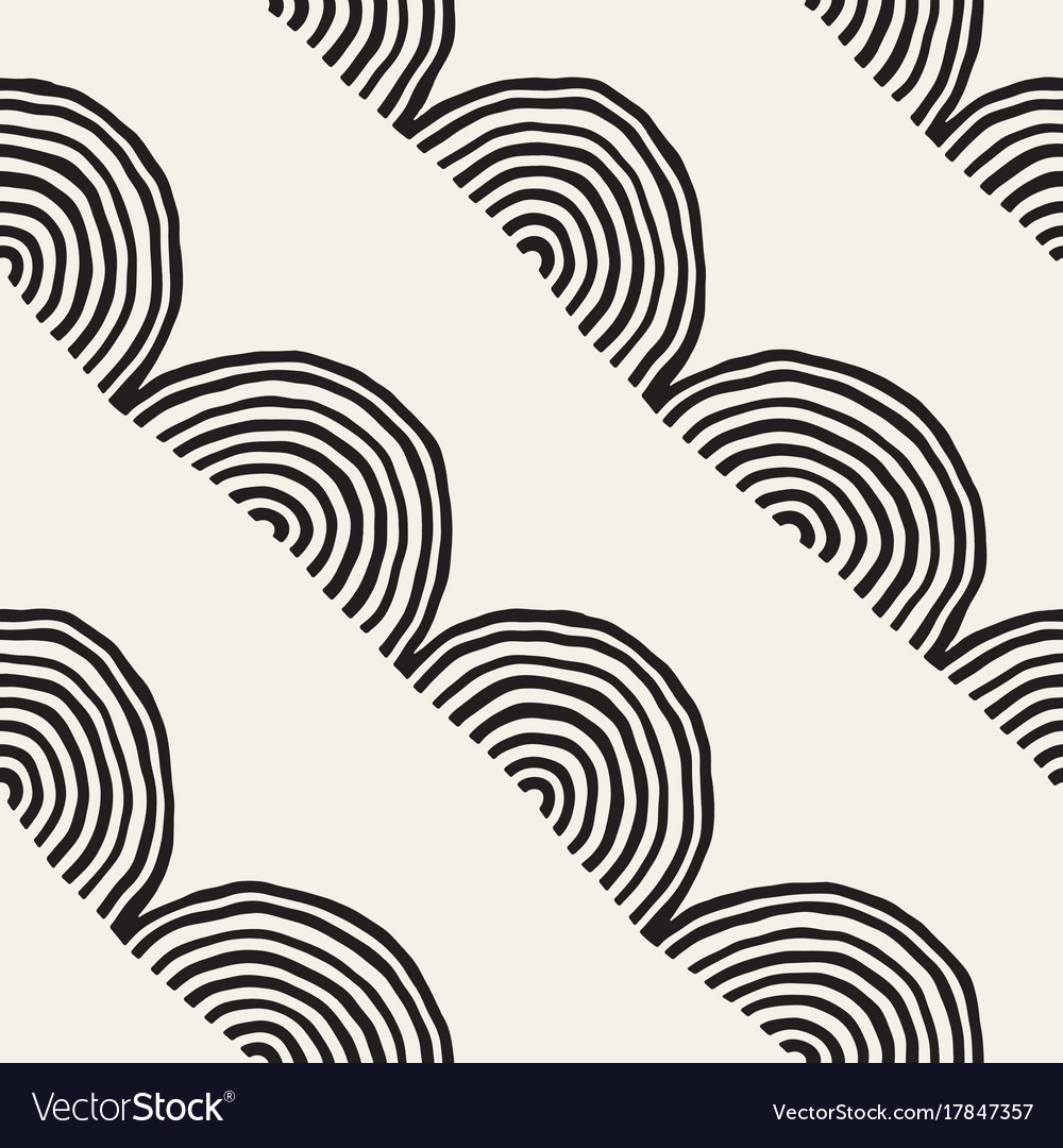 Monochrome minimalistic seamless pattern with arcs