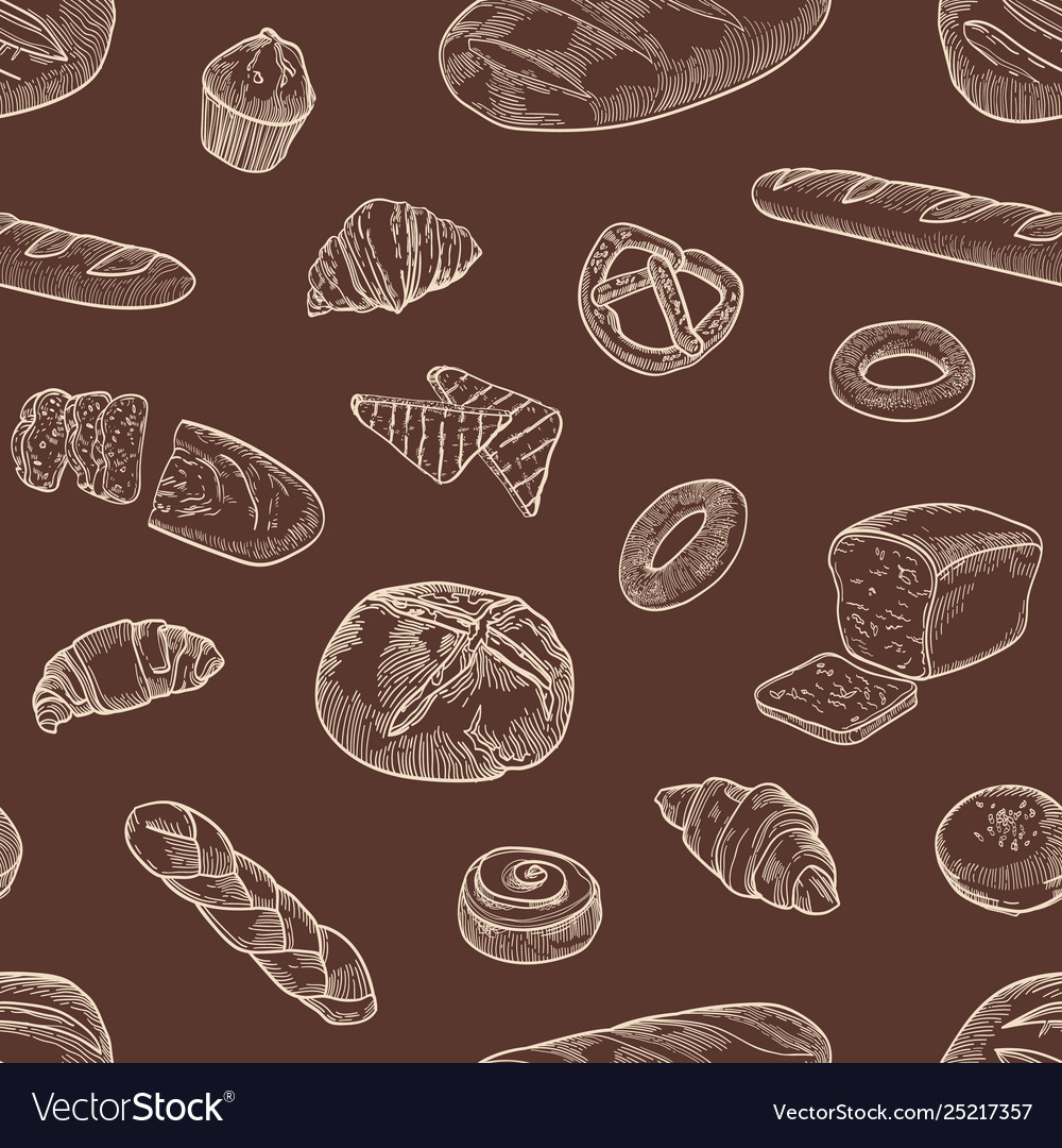 Monochrome seamless pattern with various types vector image Monochrome seamless pattern with various types