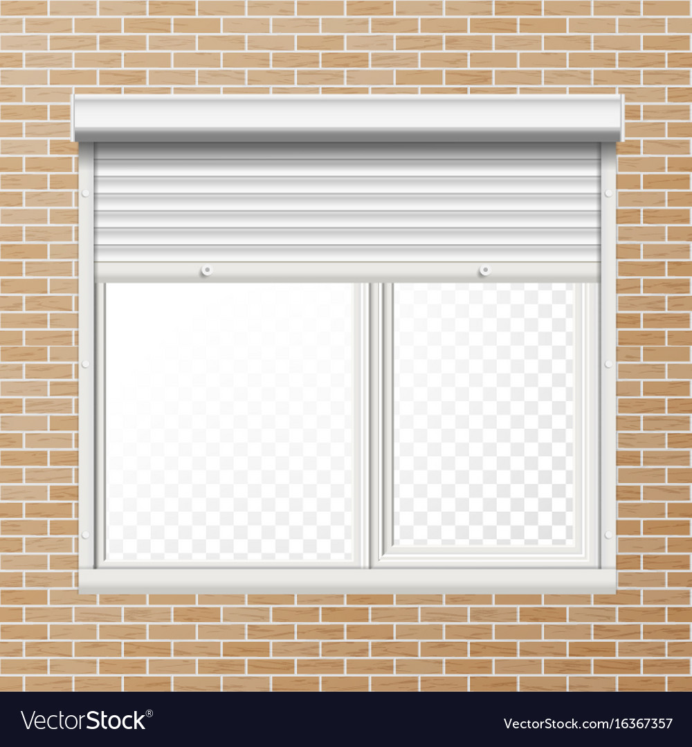 Rolling shutters brick wall white