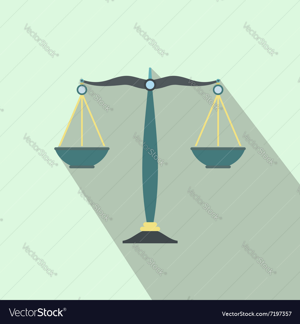 Scales of justice flat Royalty Free Vector Image