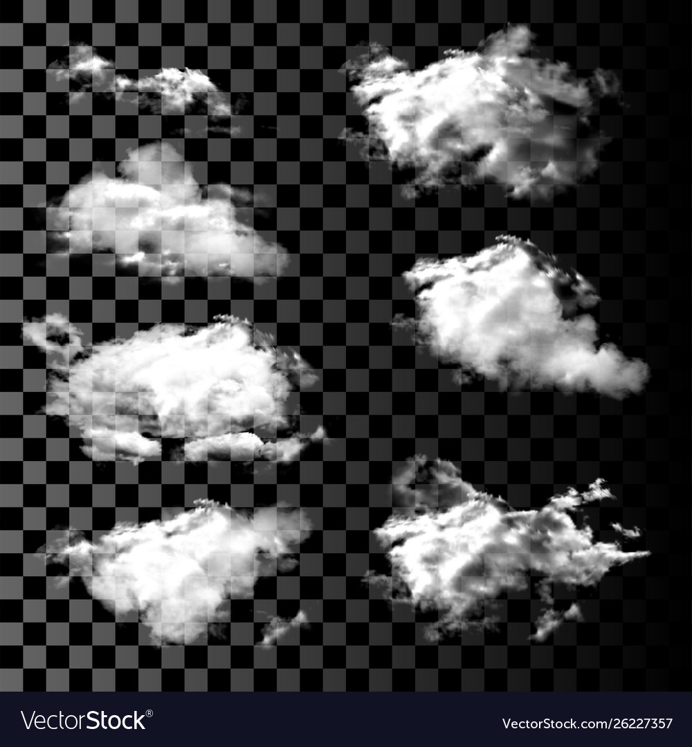 Set realistic and transparent isolated clouds
