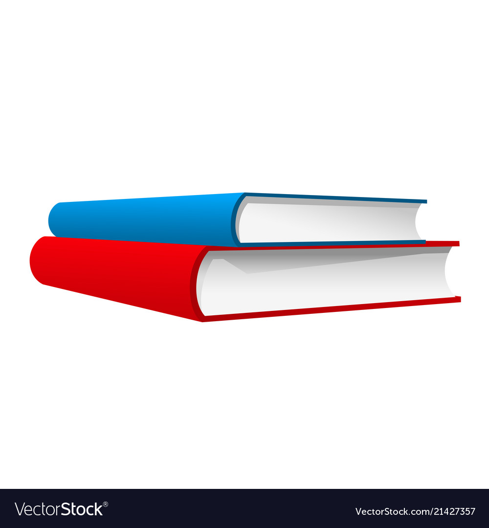 Stack of two books - red and blue Royalty Free Vector Image