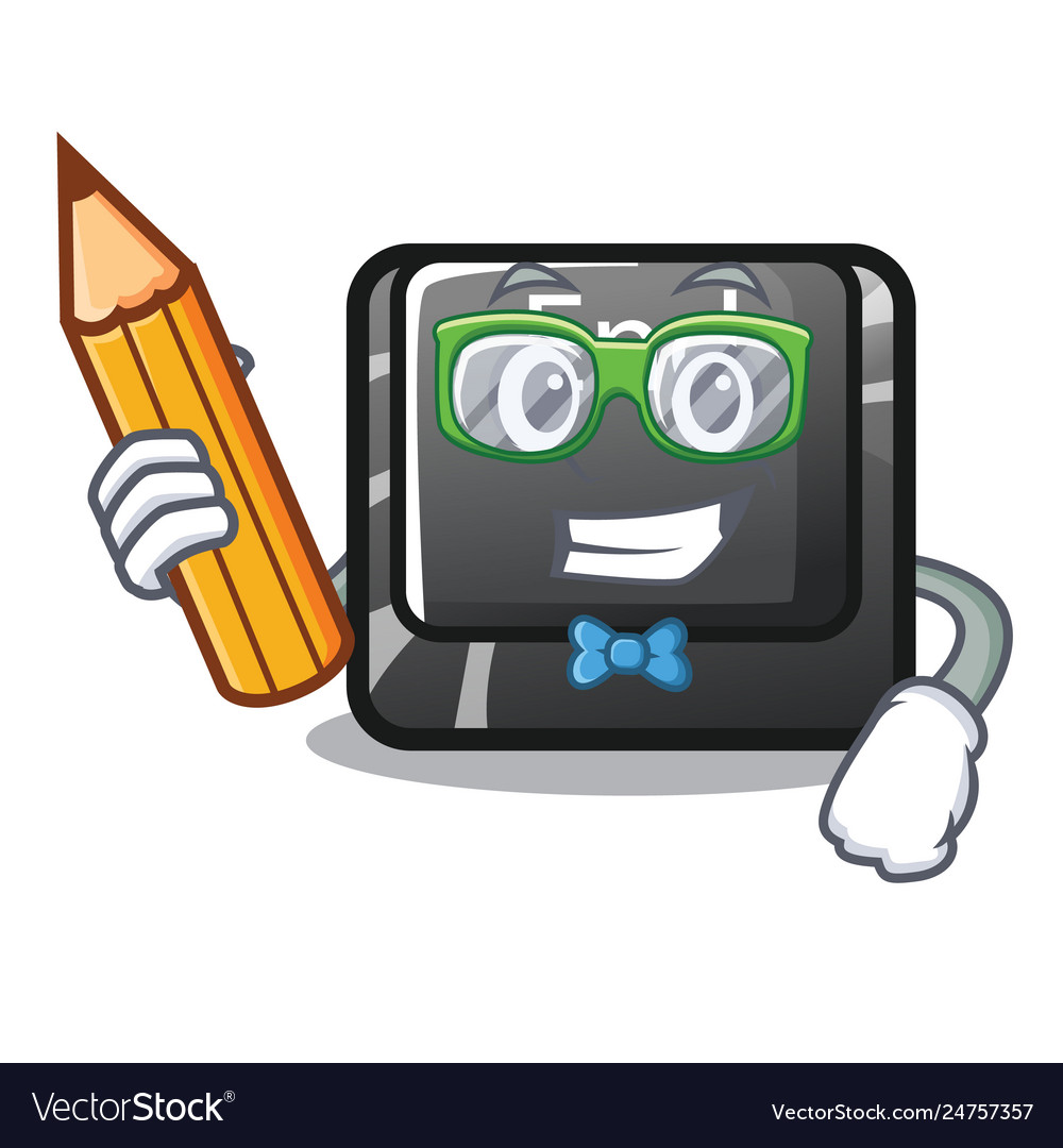 Student button end in shape character vector image Student button end in shape character