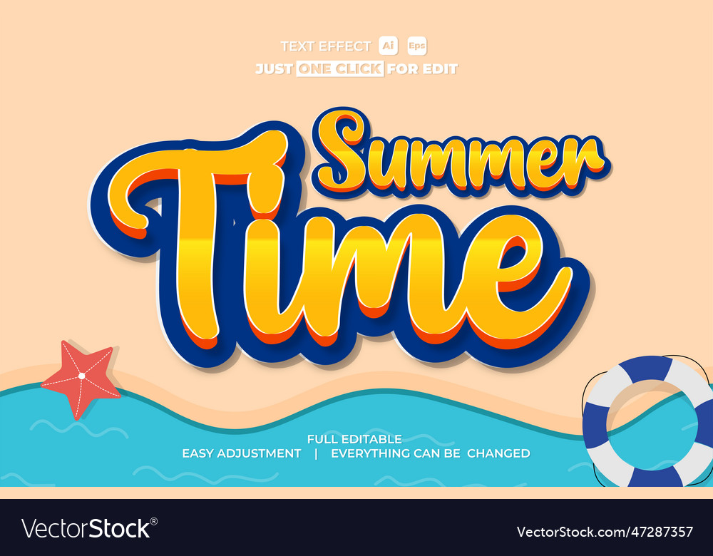 Summer event text effect editable vector image Summer event text effect editable