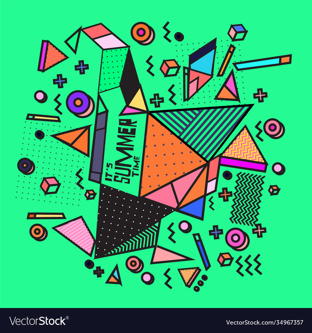 Triangle geometric forms for summer design event vector image Triangle geometric forms for summer design event