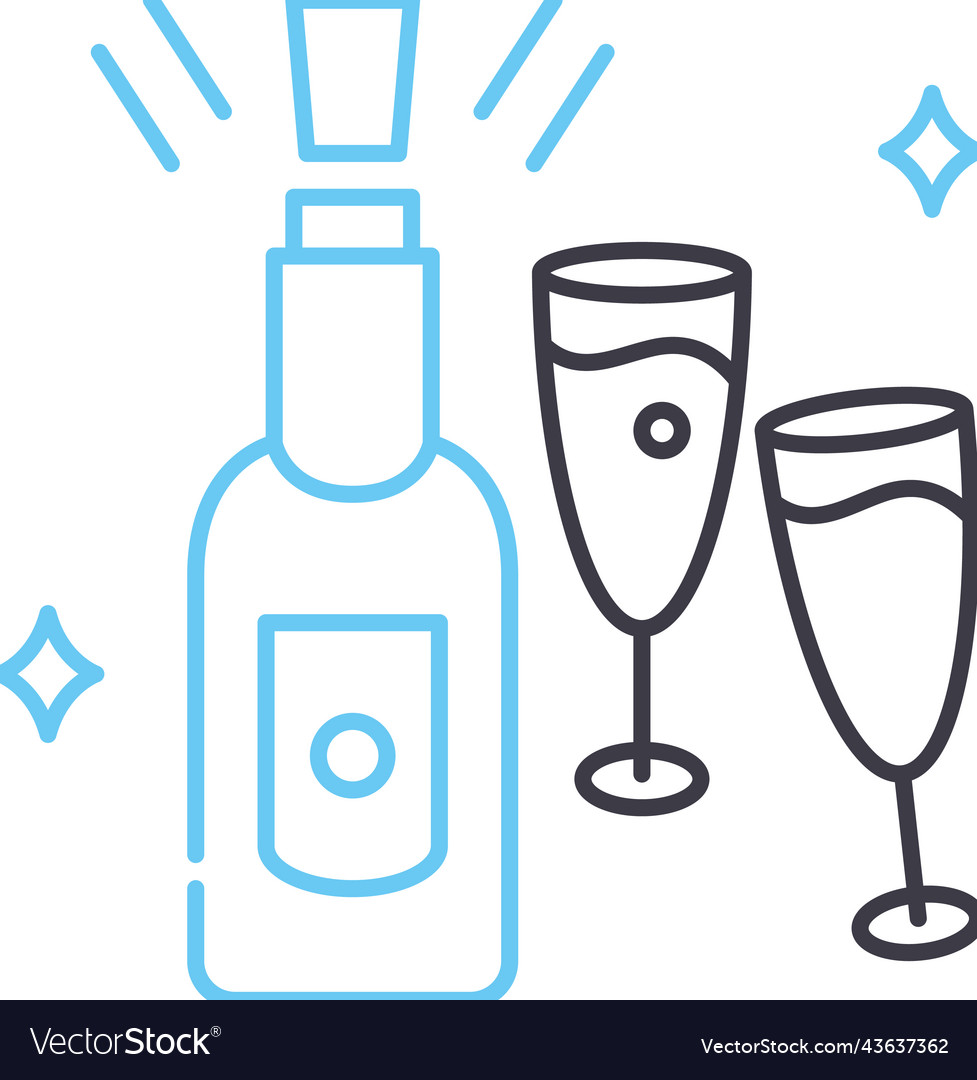 Champagne line icon outline symbol