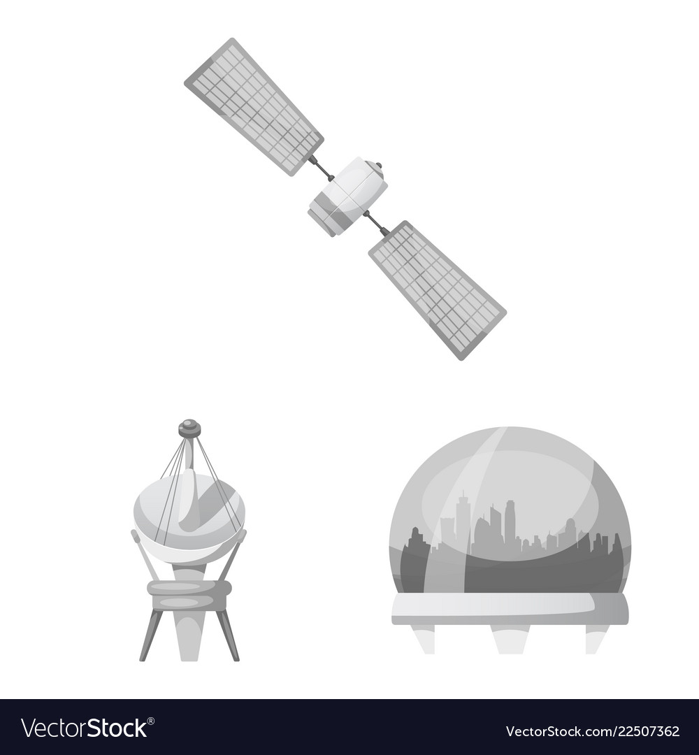 Design of mars and space symbol set vector image Design of mars and space symbol set