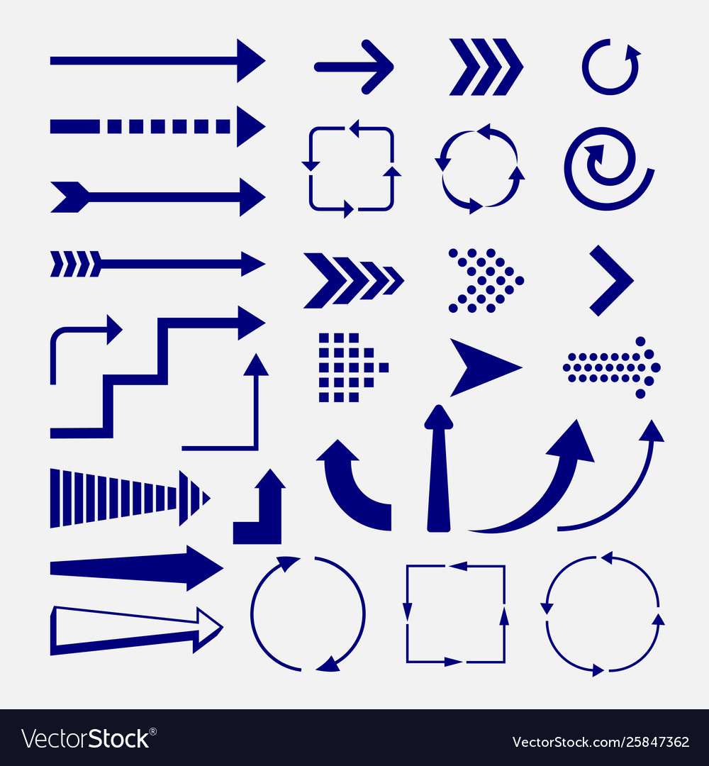 Directions and arrows signs vector image Directions and arrows signs
